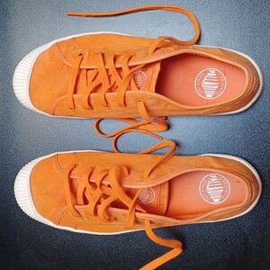 Orange Palladium canvas sneakers